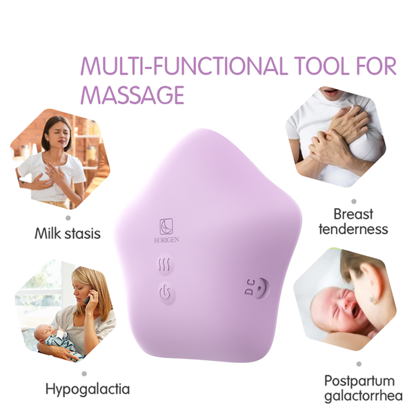 Horigen Breast Lactation Massager Vibration Heat 2 in 1 Relieve Clogge –  HORIGEN